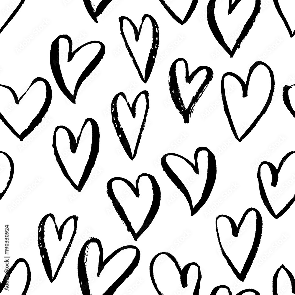 Seamless heart pattern. Ink grunge background. Vector illustration. Seamless heart pattern. Ink grunge background. Vector illustration.