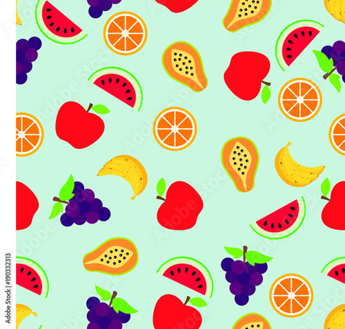 Fototapeta Naklejka Na Ścianę i Meble -  Seamless Fruity Texture Pattern Background