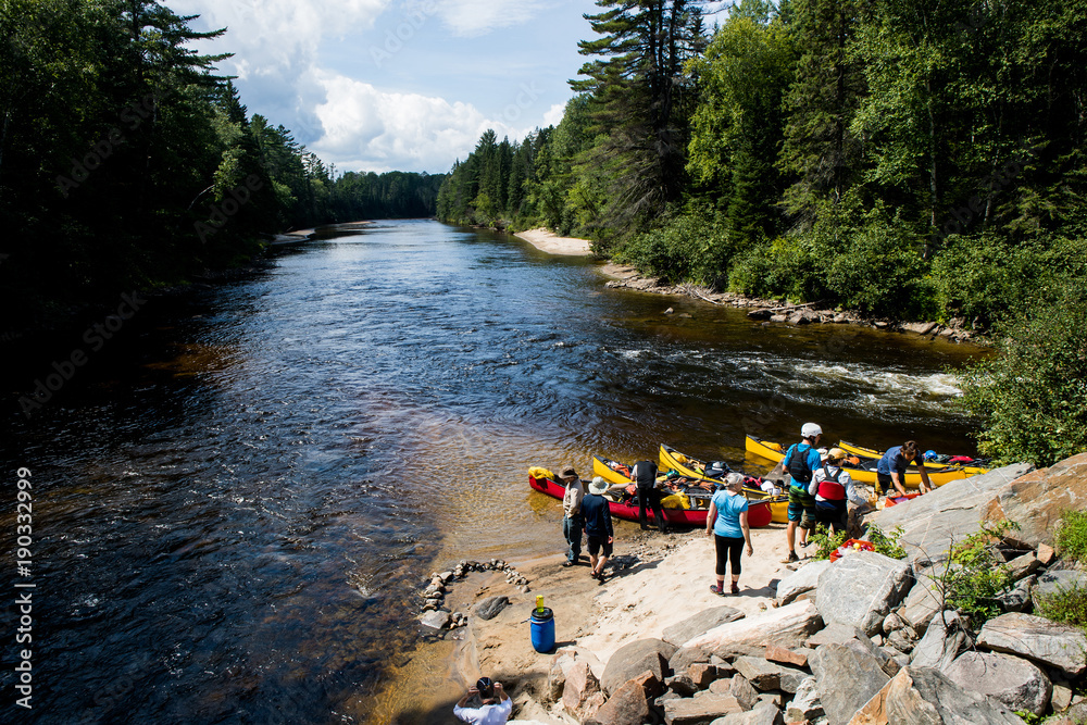 Scenes from camp life while on the Noire River in Quebec, Canada.