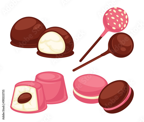 Delicious sweet treats made of marshmallow and chocolate