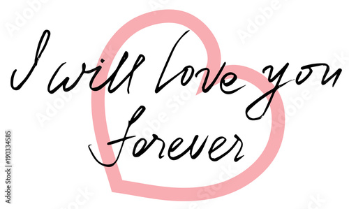 handwritten lettering for valentine's day card
