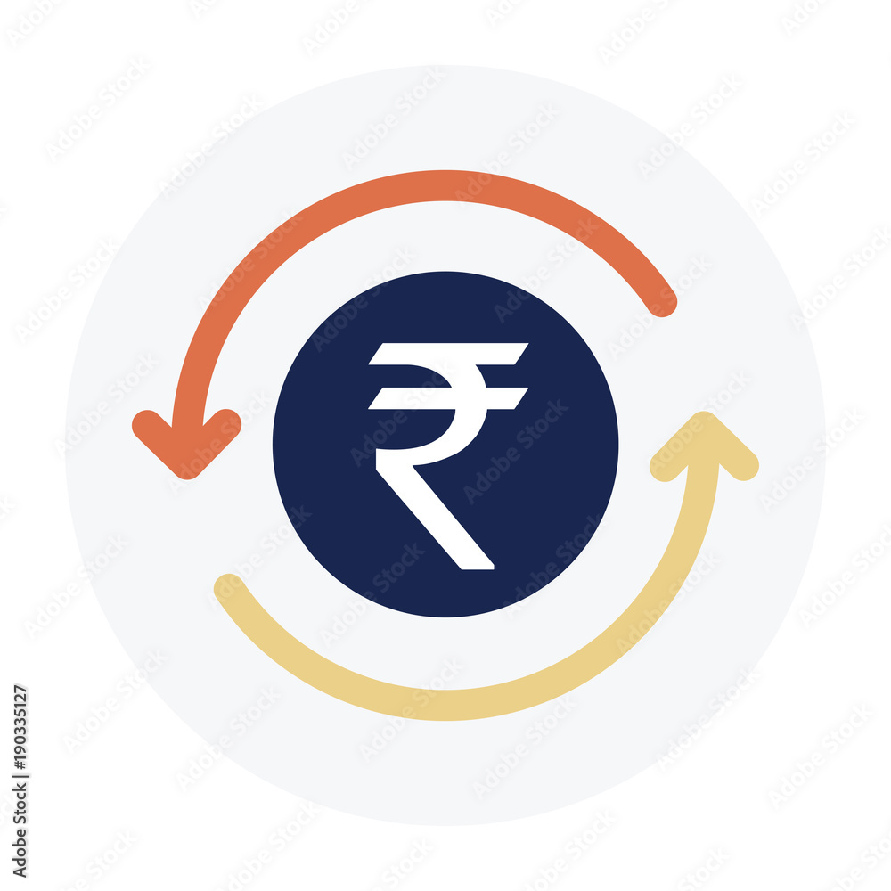 Indian rupee flat sign on white background Indian rupee flat sign on white background