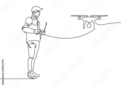 Continuous one drawn line  drone