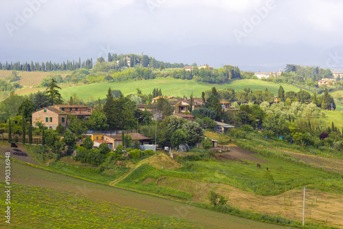 typical tuscan landscape in spring time