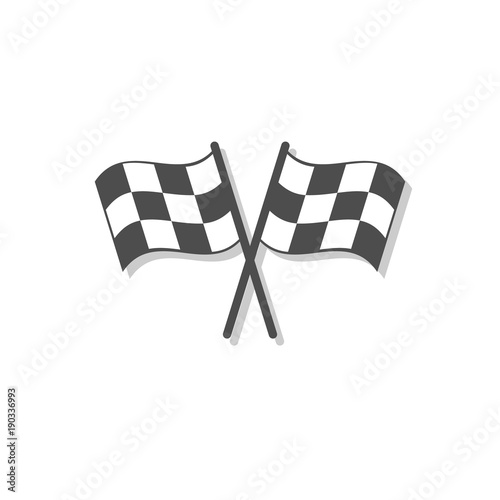 Crossed checkered flags. Finish user interface race icon
