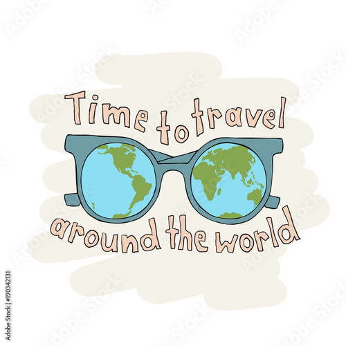 Motivational poster with image of sunglasses with the hemispheres on the inside.
