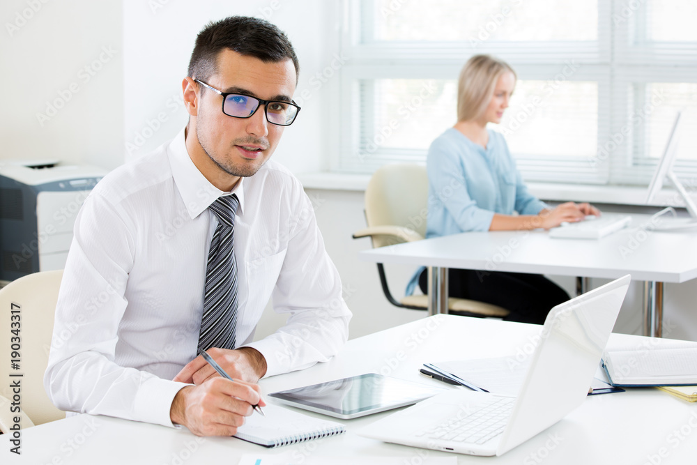 Businessman working in an office