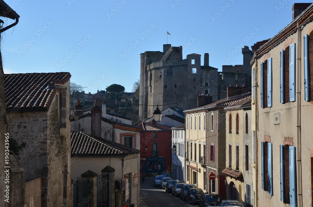 Ville de Clisson avec son Château médiéval, Loire-Atlantique
