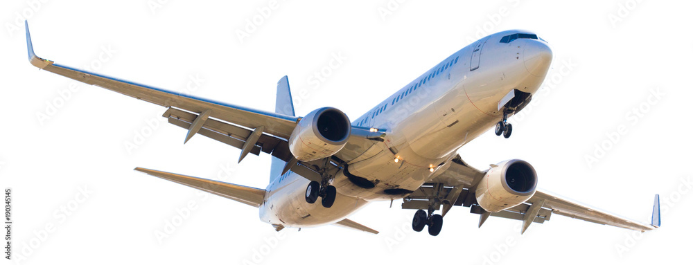 modern airplane on isolated white background