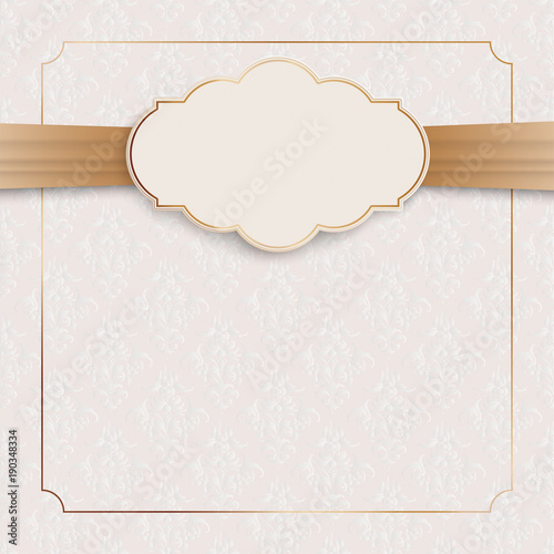 Classic Ornaments Noble Golden Frame Emblem Ribbon