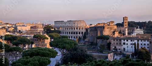 Canvas Print Panoramic view of the Roman Colosseum