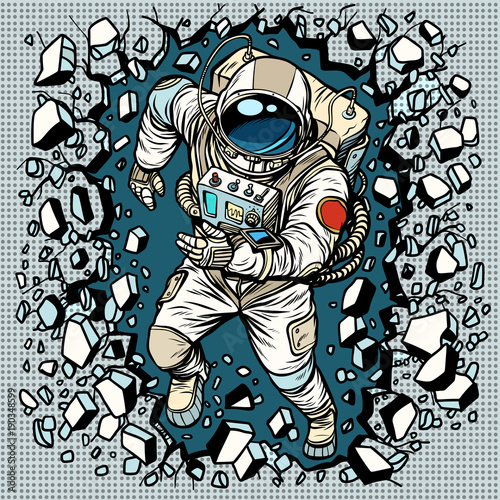 Astronaut breaks the wall, leadership and determination