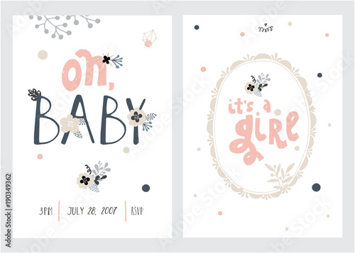Set of perfect vector card templates. Ideal for baby shower, mothers day, valentines day, birthday cards, invitations, prints, scrapbook