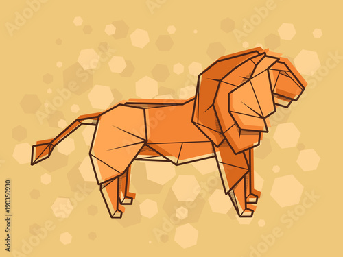 Fototapeta Naklejka Na Ścianę i Meble -  Vector abstract illustration lion.