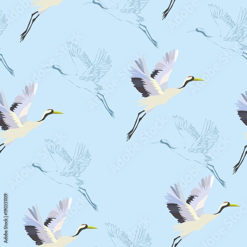 crane, pattern, vector, illustration