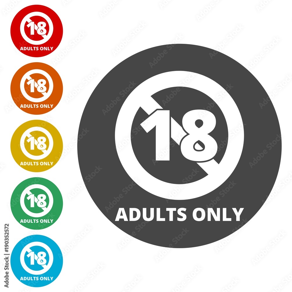 Adults only content sign, Vector XXX sign Adults only content sign, Vector XXX sign