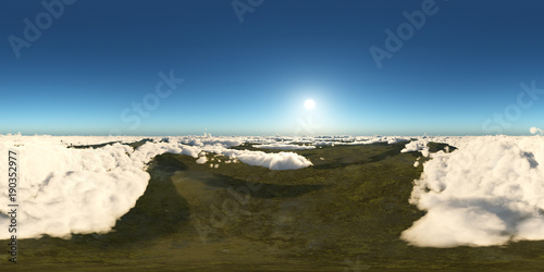 Fototapeta Naklejka Na Ścianę i Meble -  360 Grad Panorama mit einer Ansicht über den Wolken
