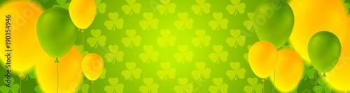 St. Patricks Day banner with colorful balloons