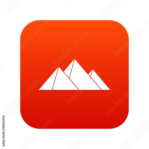 Pyramids icon digital red