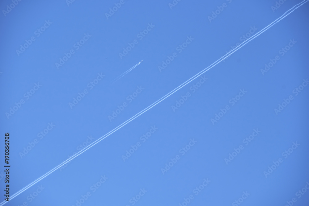 trail from a flying aircraft trail from a flying aircraft