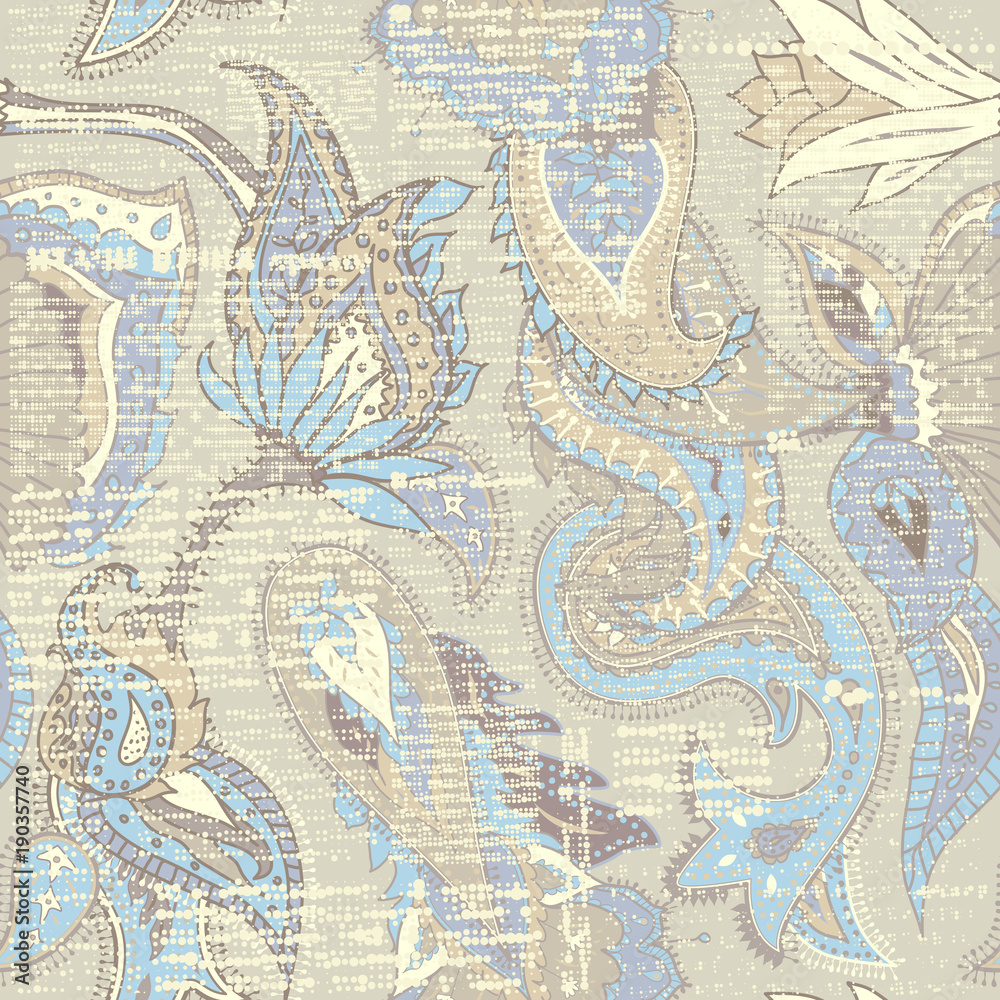 Fototapeta premium Pattern based on decorative elements Paisley. Seamless pattern in indian style.