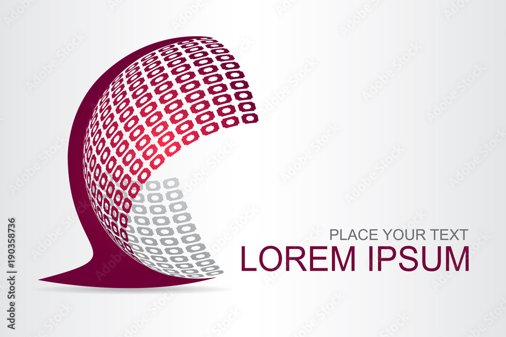 Logo stylized spherical surface with abstract shapes Logo stylized spherical surface with abstract shapes