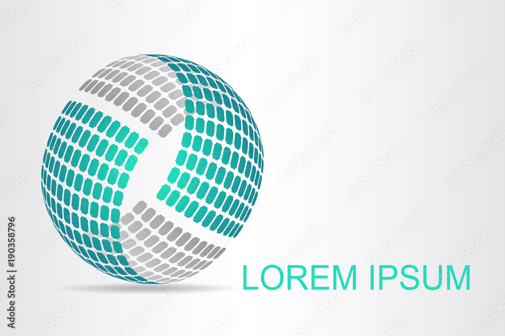 Logo stylized spherical surface with abstract shapes Logo stylized spherical surface with abstract shapes