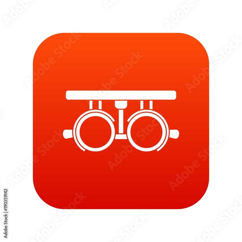 Trial frame for checking patient vision icon digital red