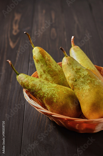 pear conference on a dark wooden rustic background
