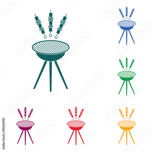 Grilled kebab icon