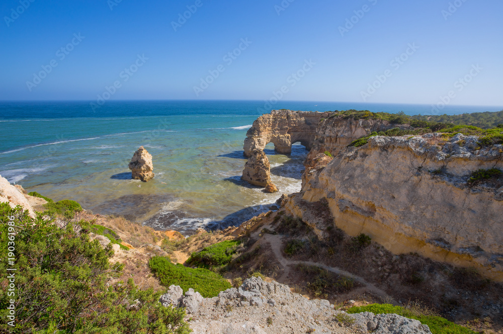 Marinha Beach, Praia Marinha, located on the south Atlantic coast in the region of  Algarve, Portugal.