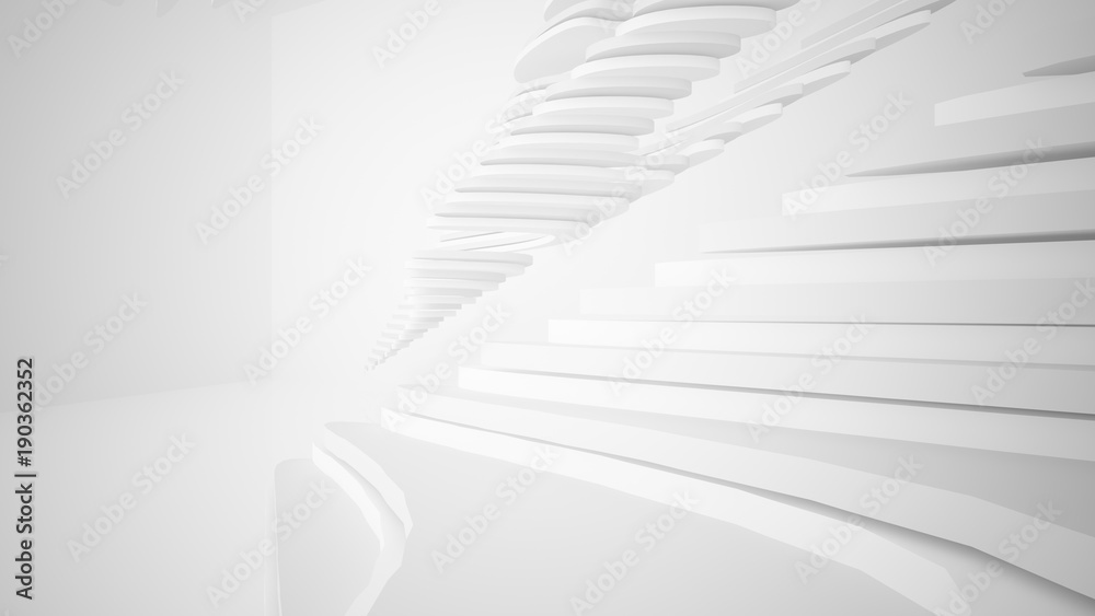 Abstract white parametric interior with window. 3D illustration and rendering. Abstract white parametric interior with window. 3D illustration and rendering.