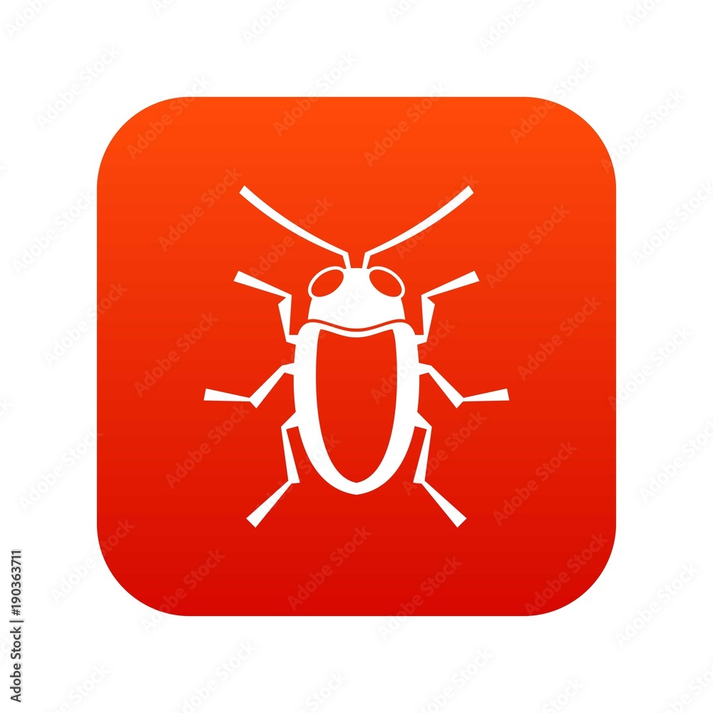 Longhorn beetle grammoptera icon digital red Longhorn beetle grammoptera icon digital red