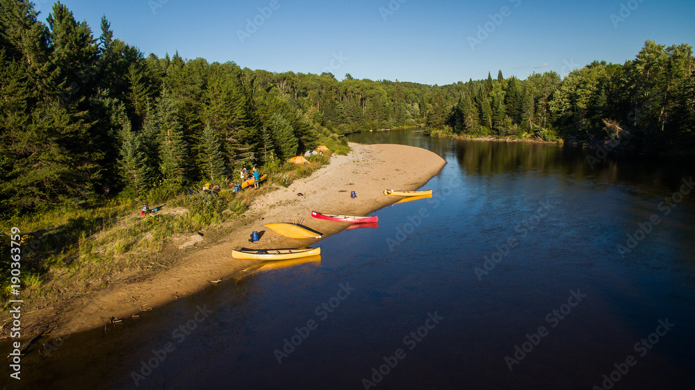 Scenes from camp life while on the Noire River in Quebec, Canada.
