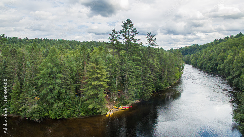Scenes from camp life while on the Noire River in Quebec, Canada.