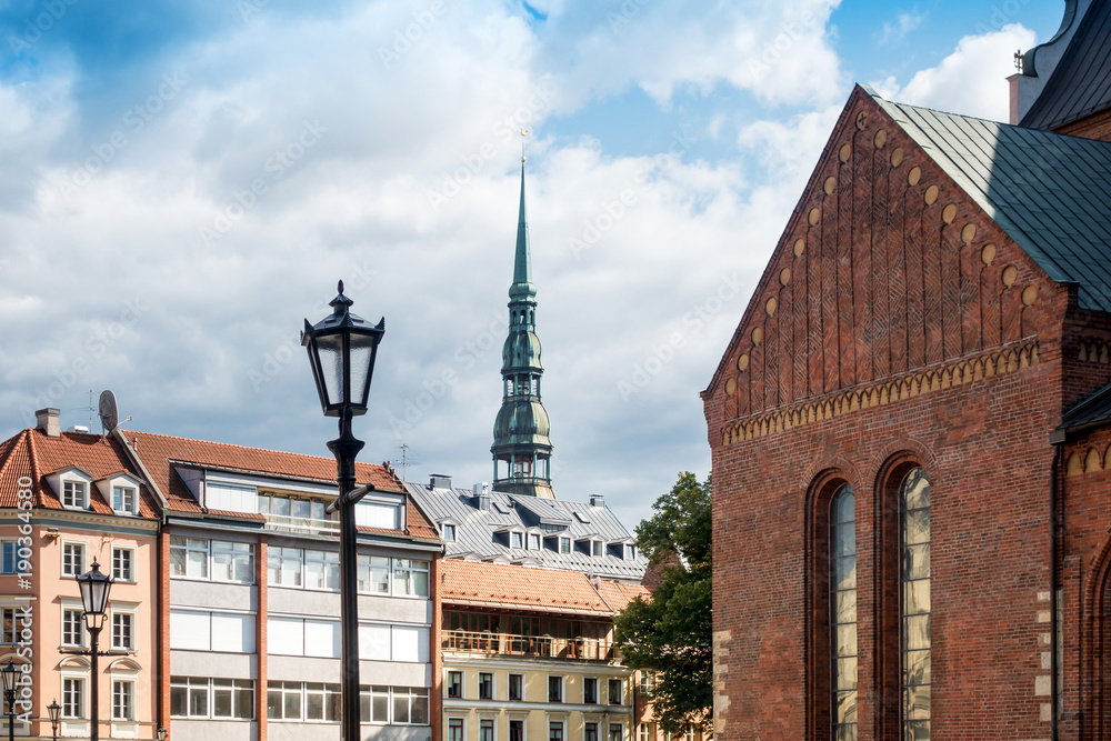 Obraz premium antique building view in Old Town Riga, Latvia