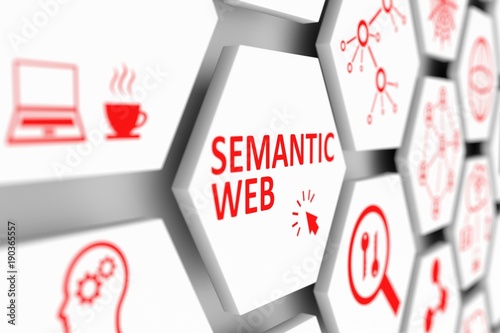 SEMANTIC WEB concept cell blurred background 3d illustration photo