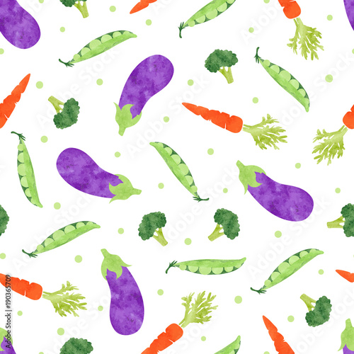 Seamless watercolor vegetab...
