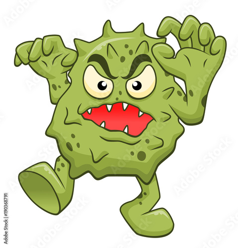 Cartoon scary microbe