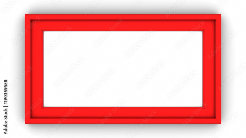 Black blank frame on white background. 3d rendering