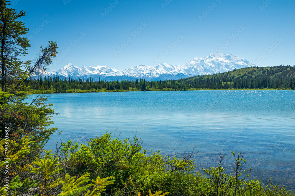 Wonder Lake with Mount Denali, Denali National Park, Alaska