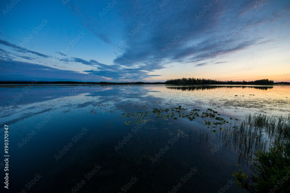 Sunset over Skilak Lake on Kenai Peninsula, Alaska