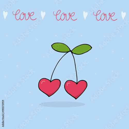 Cute hand drawn Valentine's day card. vector print.