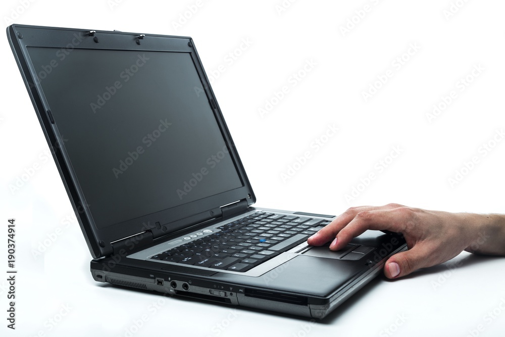 Closeup of a Person Typing on a Laptop Keyboard