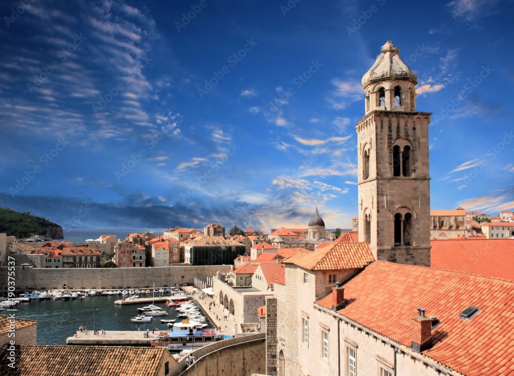 view over the rooftops in Dubrovnik, Croatia