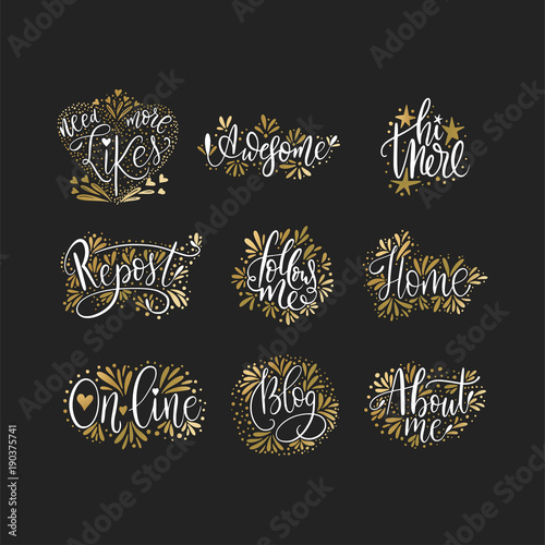 Social media lettering set.