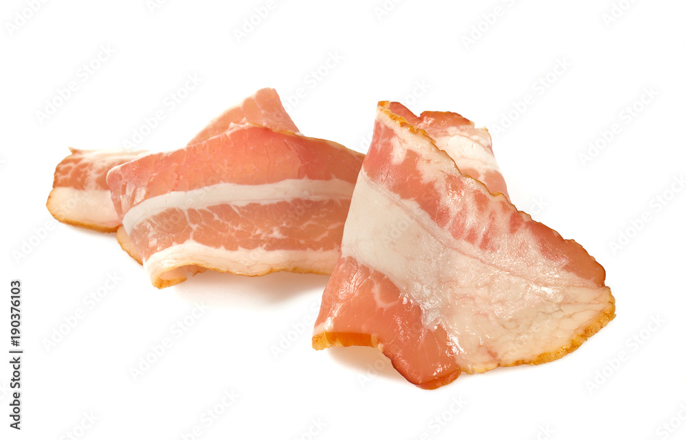 bacon isolated on white