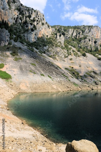 the blue lake in Imotski, Croatia