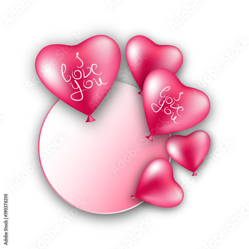 heart balloons on a white background