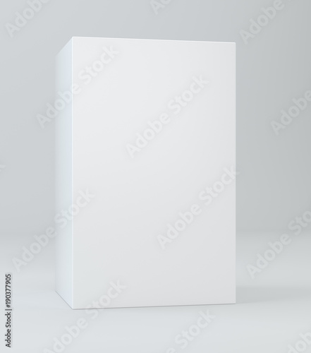 White box mock up model shadow. Blank cardboard or white paper matchbook container box package template. 3D rendering